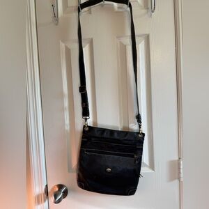 Avorio Vintage Italian Crossbody Bag, Black,